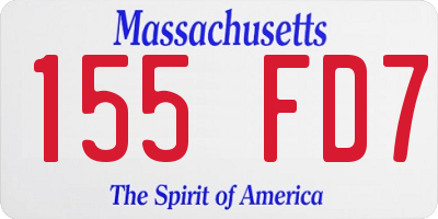 MA license plate 155FD7