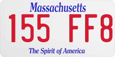 MA license plate 155FF8