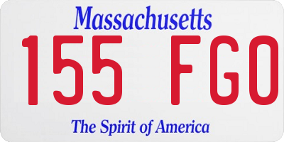 MA license plate 155FG0