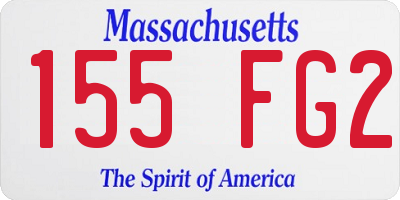 MA license plate 155FG2