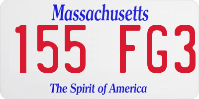 MA license plate 155FG3