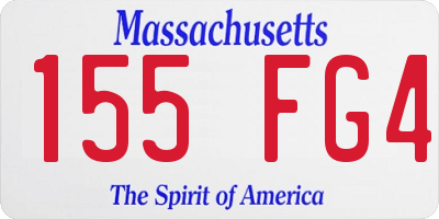 MA license plate 155FG4