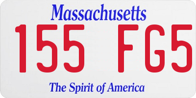 MA license plate 155FG5