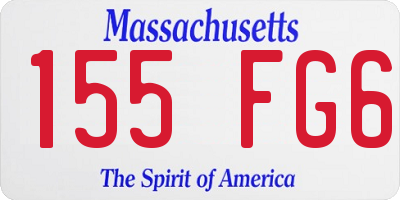 MA license plate 155FG6