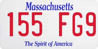 MA license plate 155FG9