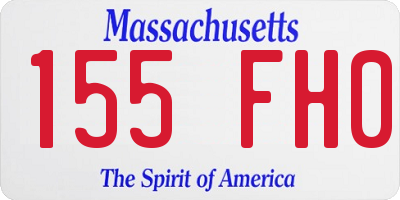 MA license plate 155FH0