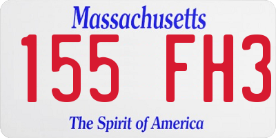 MA license plate 155FH3