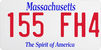 MA license plate 155FH4