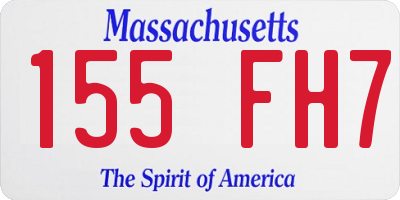 MA license plate 155FH7