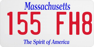 MA license plate 155FH8