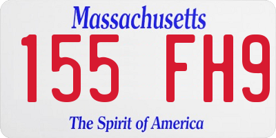 MA license plate 155FH9