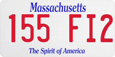 MA license plate 155FI2