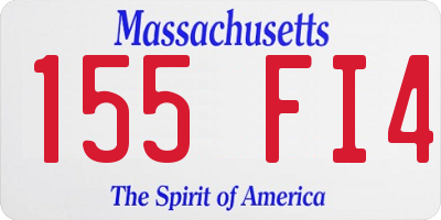 MA license plate 155FI4