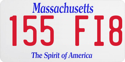 MA license plate 155FI8