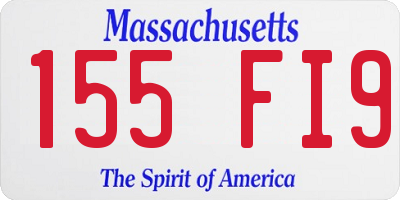 MA license plate 155FI9