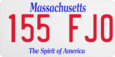 MA license plate 155FJ0