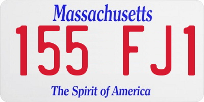 MA license plate 155FJ1