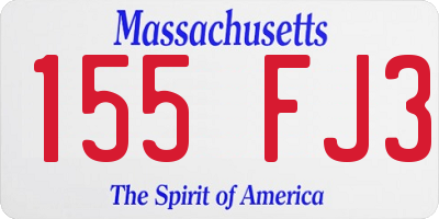 MA license plate 155FJ3