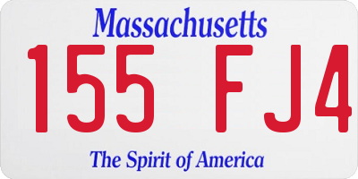 MA license plate 155FJ4