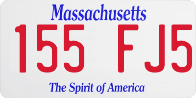 MA license plate 155FJ5
