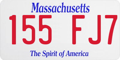 MA license plate 155FJ7