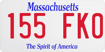 MA license plate 155FK0