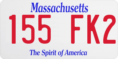 MA license plate 155FK2