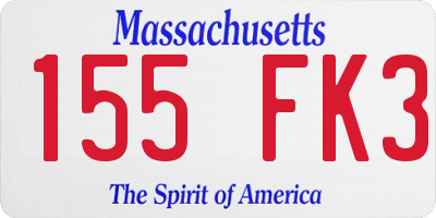 MA license plate 155FK3