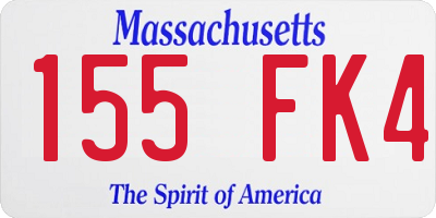 MA license plate 155FK4