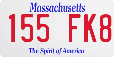 MA license plate 155FK8