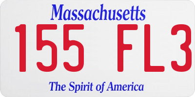 MA license plate 155FL3