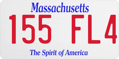MA license plate 155FL4