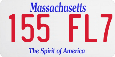 MA license plate 155FL7