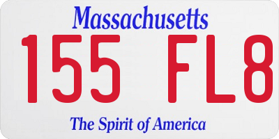 MA license plate 155FL8