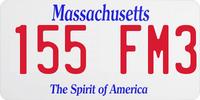 MA license plate 155FM3