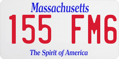 MA license plate 155FM6