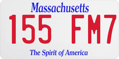 MA license plate 155FM7