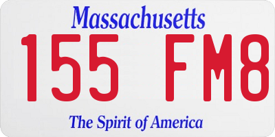 MA license plate 155FM8