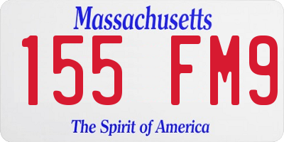 MA license plate 155FM9