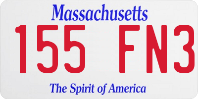 MA license plate 155FN3