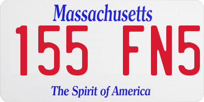 MA license plate 155FN5