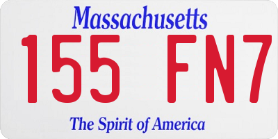 MA license plate 155FN7