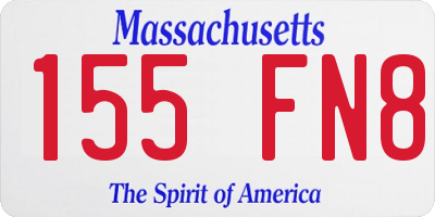 MA license plate 155FN8