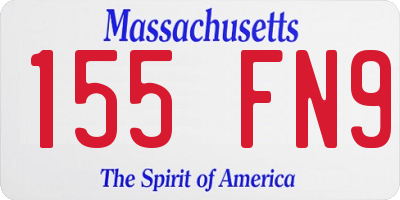 MA license plate 155FN9