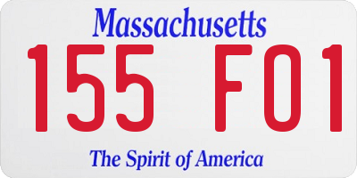 MA license plate 155FO1