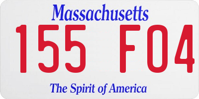 MA license plate 155FO4