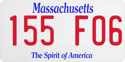 MA license plate 155FO6