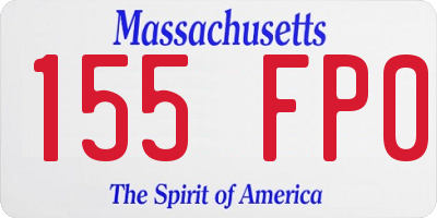 MA license plate 155FP0