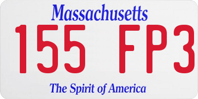 MA license plate 155FP3