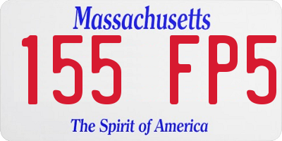 MA license plate 155FP5